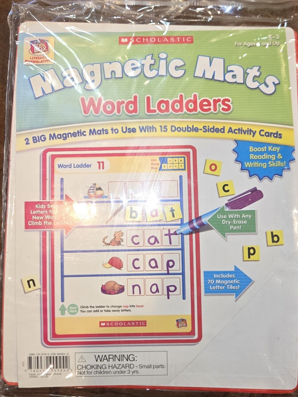 Scholastic Magnetic Mats Word Ladders - Green, Red, Blue, Purple, Yellow